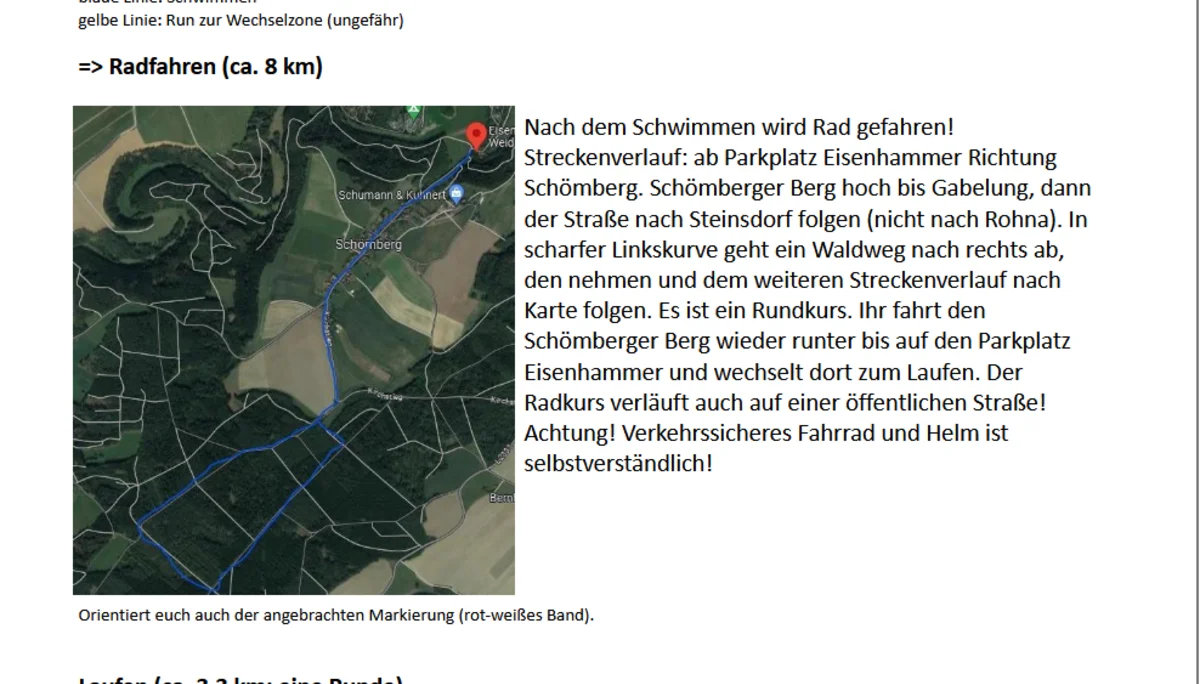 Strecke Triathlon | © Beate Malinowsky